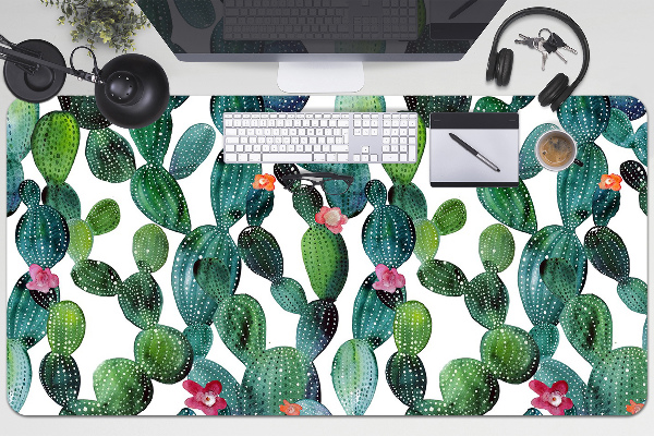 Bureau onderlegger Cacti met bloemen