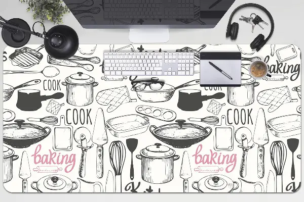 Bureau onderlegger Keukenmotieven