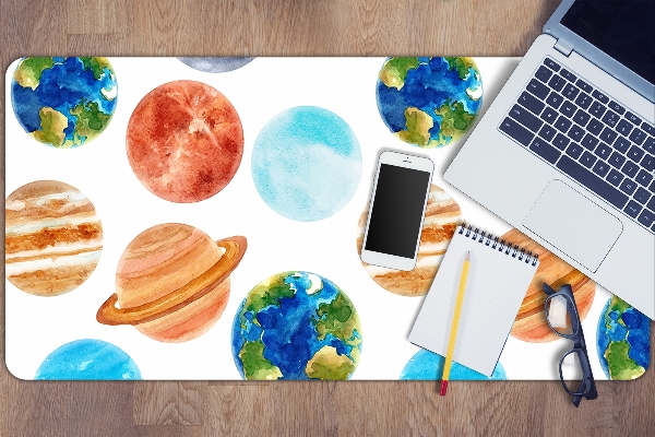 Bureau mat Kleurrijke planeten