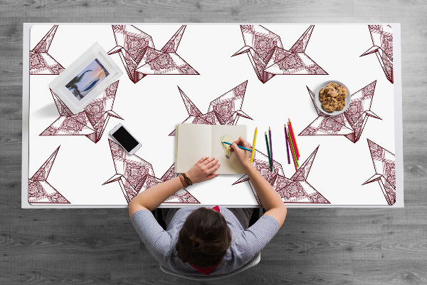 Bureau onderlegger Origami vogels