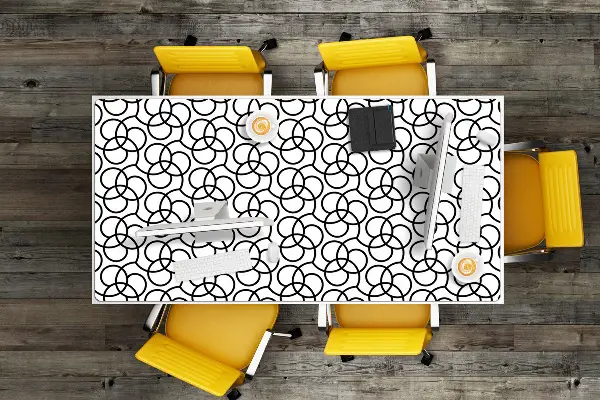 Bureau onderlegger Zwart -witte wielen