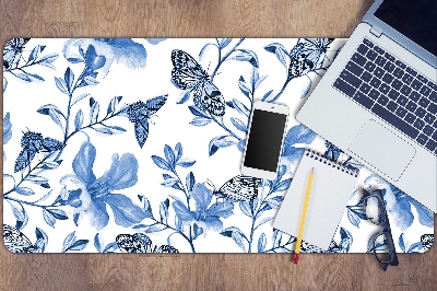 Bureau mat Blauwe bloemen