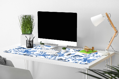 Bureau mat Blauwe bloemen