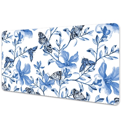 Bureau mat Blauwe bloemen