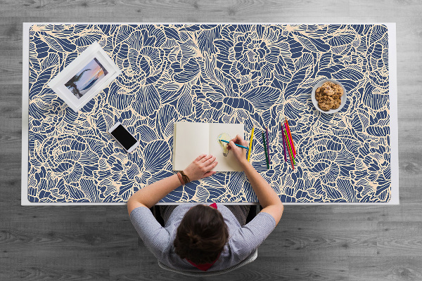 Bureau mat Blauwe bloem