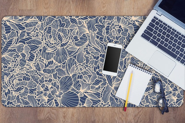 Bureau mat Blauwe bloem
