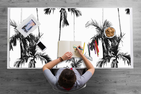 Bureau mat Zwart -witte palmbomen