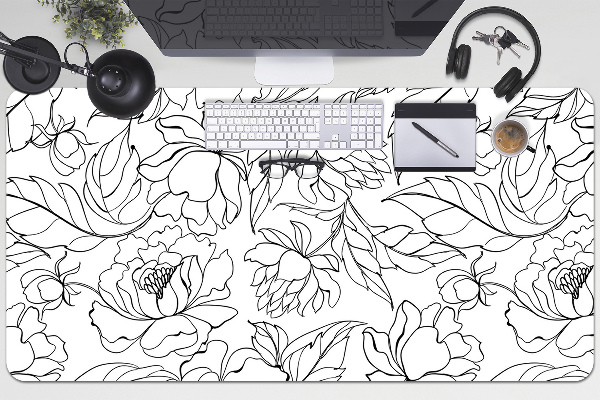 Bureaumat Pioenbloemen