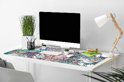 Bureau mat Bloemen en vlinders