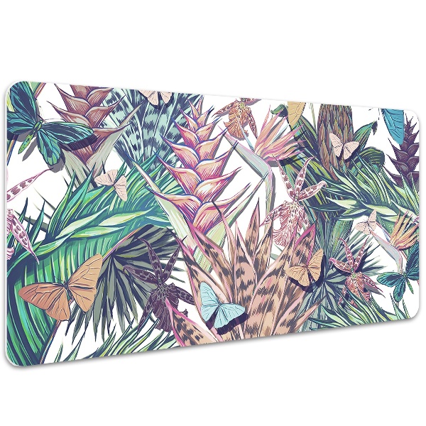 Bureau mat Bloemen en vlinders