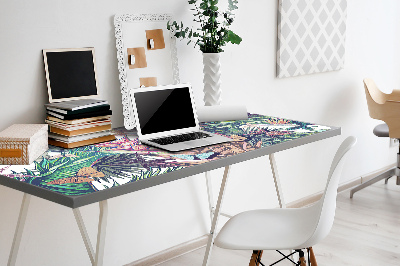 Bureau mat Bloemen en vlinders