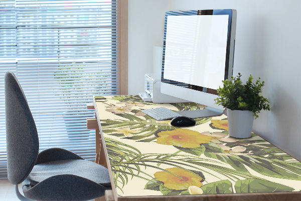 Bureau onderlegger Tropische bladeren en bloemen