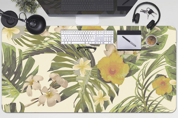 Bureau onderlegger Tropische bladeren en bloemen
