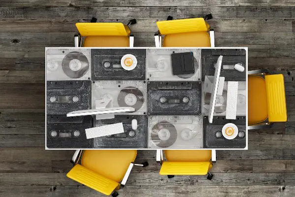 Bureau onderlegger Oude cassettes