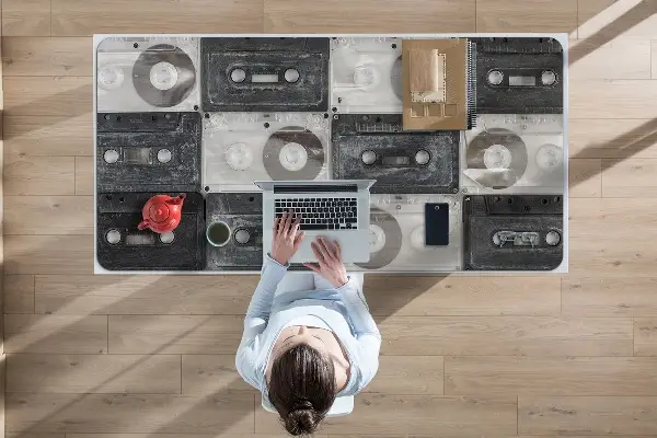 Bureau onderlegger Oude cassettes