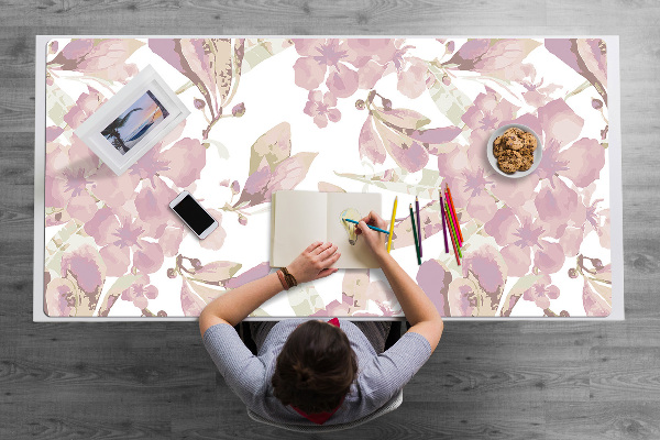 Bureau onderlegger Hibiscus lichtroze