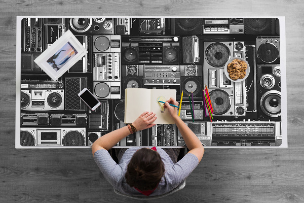 Bureau mat Old school boombox