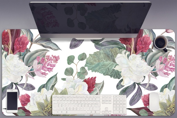 Bureau onderlegger groot Kleurrijke bloemen