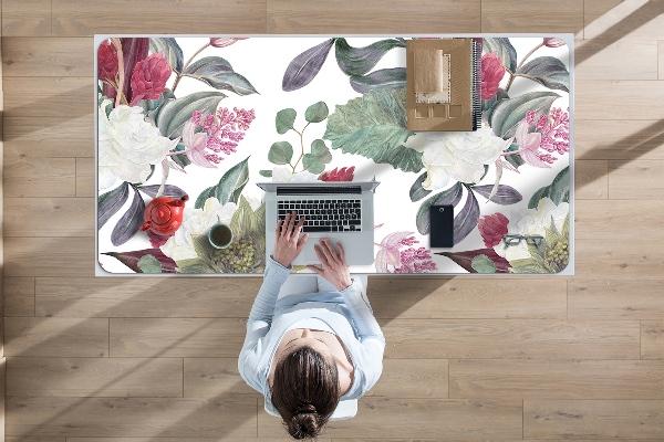 Bureau onderlegger groot Kleurrijke bloemen