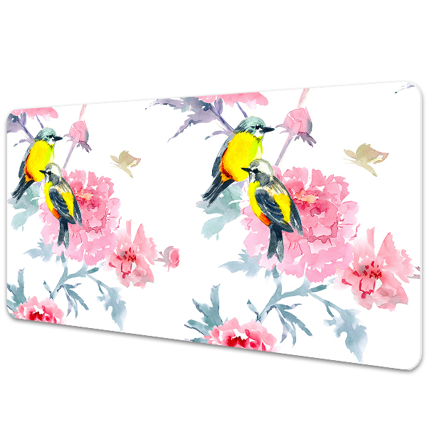 Bureau mat Vogels en bloemen