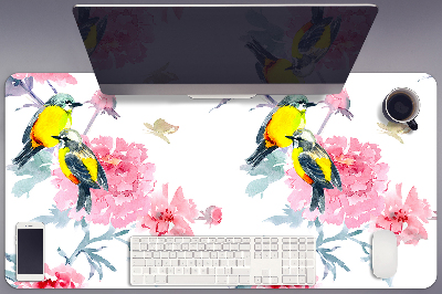 Bureau mat Vogels en bloemen