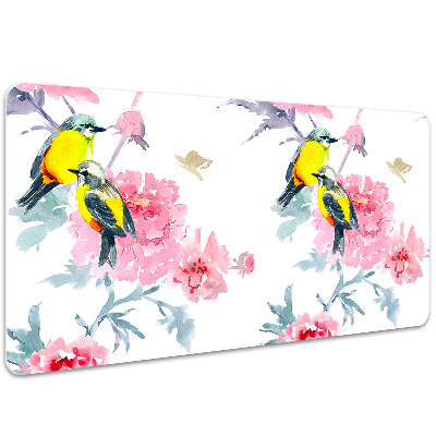 Bureau mat Vogels en bloemen