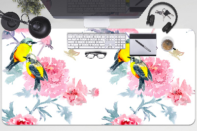 Bureau mat Vogels en bloemen