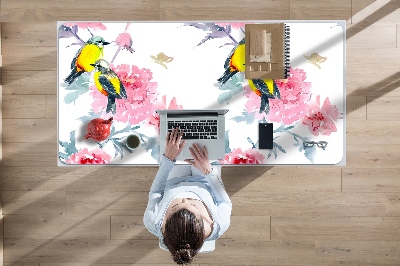 Bureau mat Vogels en bloemen