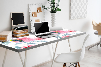 Bureau mat Vogels en bloemen