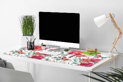 Bureau onderlegger Rode bloemen