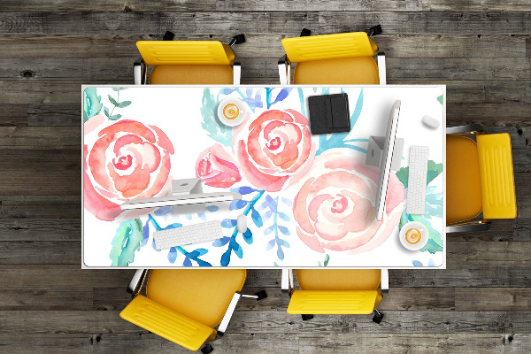 Bureau onderlegger groot Heldere bloemen