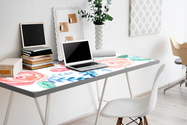 Bureau onderlegger groot Heldere bloemen