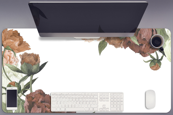 Bureau onderlegger groot Vintage pioenen