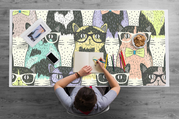 Bureau onderlegger Katten met een bril