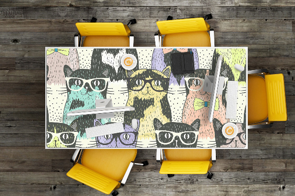 Bureau onderlegger Katten met een bril