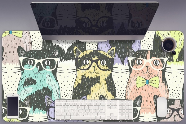 Bureau onderlegger Katten met een bril