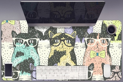 Bureau onderlegger Katten met een bril