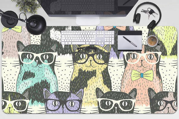 Bureau onderlegger Katten met een bril