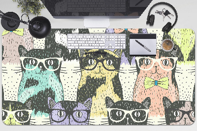 Bureau onderlegger Katten met een bril