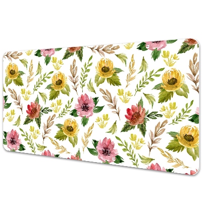 Bureau mat Aquarelbloemen