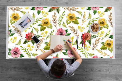 Bureau mat Aquarelbloemen