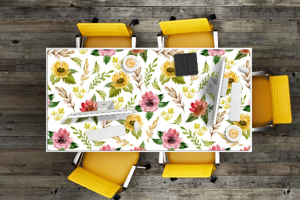 Bureau mat Aquarelbloemen