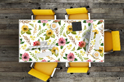 Bureau mat Aquarelbloemen