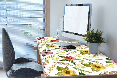 Bureau mat Aquarelbloemen