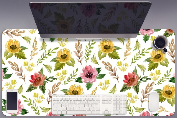 Bureau mat Aquarelbloemen