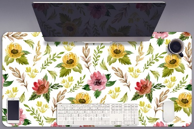 Bureau mat Aquarelbloemen