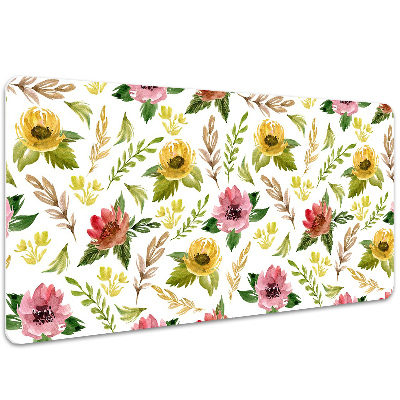 Bureau mat Aquarelbloemen