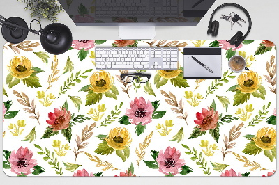 Bureau mat Aquarelbloemen