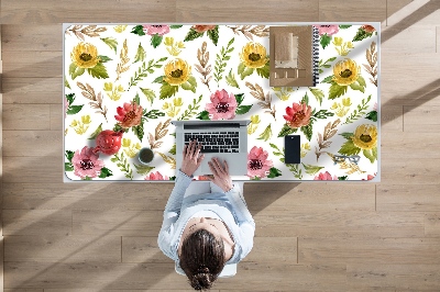 Bureau mat Aquarelbloemen