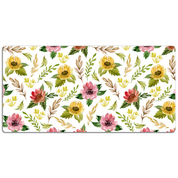 Bureau mat Aquarelbloemen